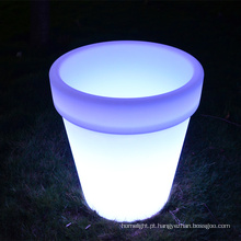 LED ao ar livre grande redondo plástico levou luminosa plantador/rotomolded plástico vaso